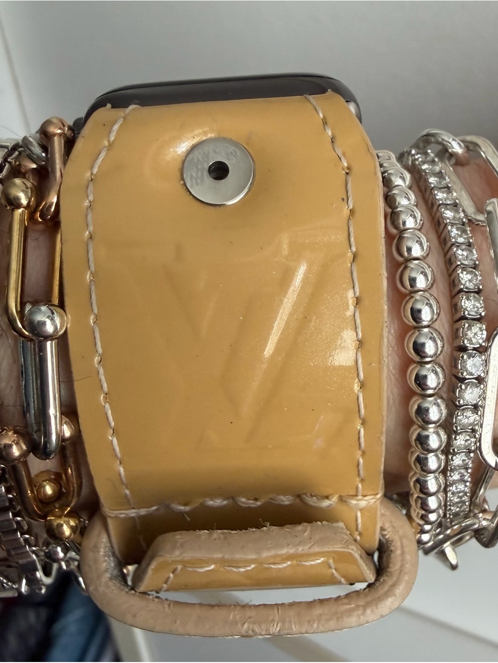 Golden Yellow Patent Leather Spark*l Apple Watch Band, size 2